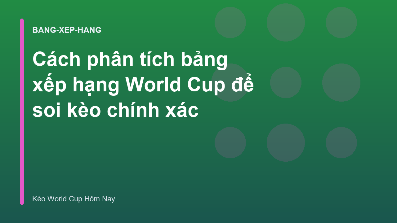 Read more about the article Cách phân tích bảng xếp hạng World Cup để soi kèo chính xác