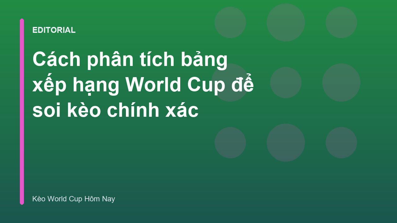Phân tích bảng xếp hạng World Cup để soi kèo