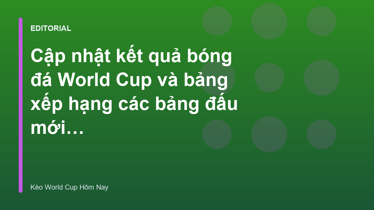Bảng xếp hạng và kết quả bóng đá World Cup